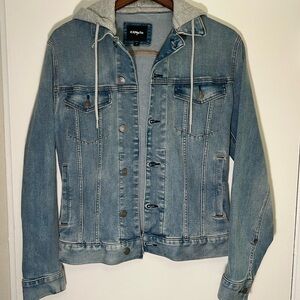 Levi's Men's Blue Denim Jacket with Hood